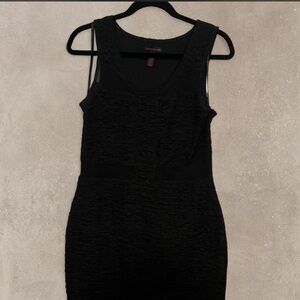 Material Girl Black Textured Mini Dress